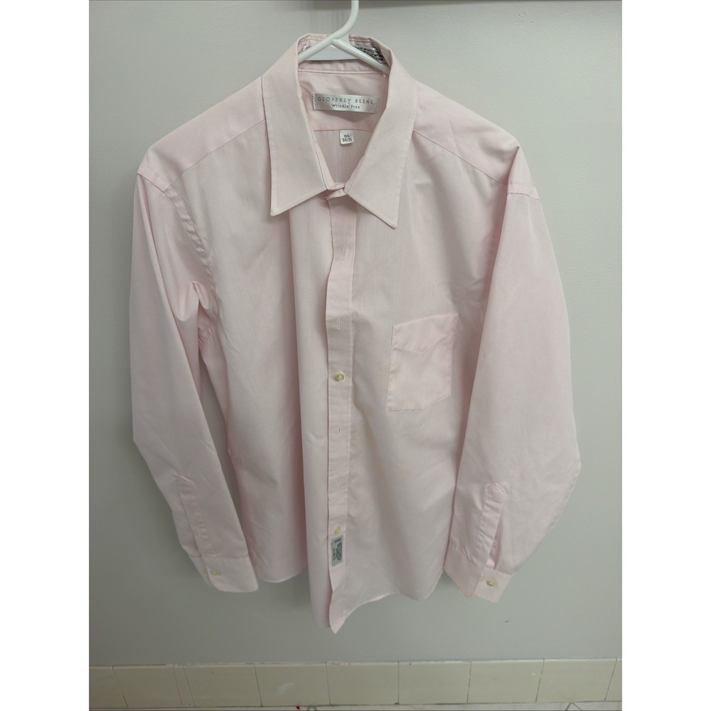 Geoffrey Beene Men's light pink Dress Shirt 16 1/2 34/35 Long Sleeve